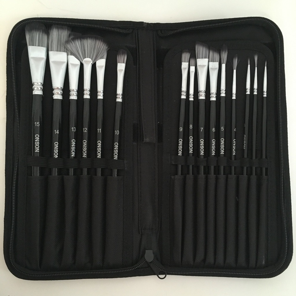 Onson 15 artist paint brush set variety of sizes new